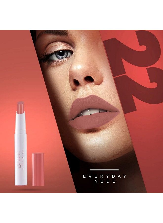 Mars أحمر شفاه غير لامع غير قابل للنقل ; يدوم 12 ساعة ; أحمر شفاه مقاوم للتلطخ ومقاوم للماء للنساء 3.5 جرام (22 نود يومي) - Image 3