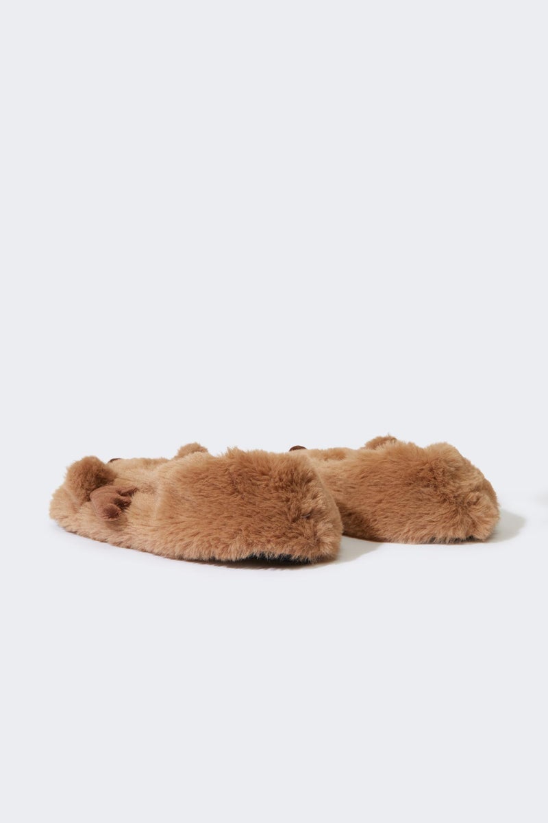 DeFacto Brown Woman Woman Flat Sole Home Slippers Casual - Image 4