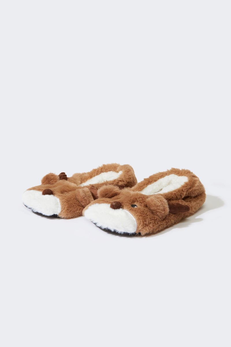 DeFacto Brown Woman Woman Flat Sole Home Slippers Casual - Image 3