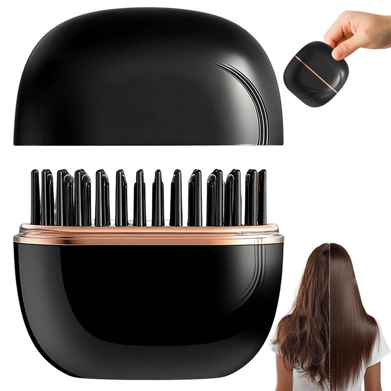 Rechargeable Mini Cordless Hair Straightener Portable Flat Iron 3 Speed Temp Control Anti Scald Shell Travel Black - Image 2