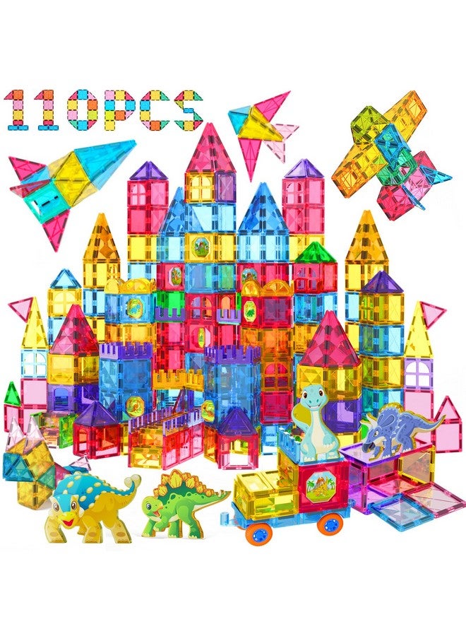 Jasonwell Jasonwell Magnetic Tiles Building Blocks Set for Boys Girls Preschool Educational Magnet Construction Kit Stacking STEM Toys Christmas Birthday Gifts for Kids Toddlers 3 4 5 6 7 8 9 10 + Year Old  - Image 1