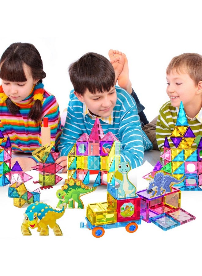 Jasonwell Jasonwell Magnetic Tiles Building Blocks Set for Boys Girls Preschool Educational Magnet Construction Kit Stacking STEM Toys Christmas Birthday Gifts for Kids Toddlers 3 4 5 6 7 8 9 10 + Year Old  - Image 5