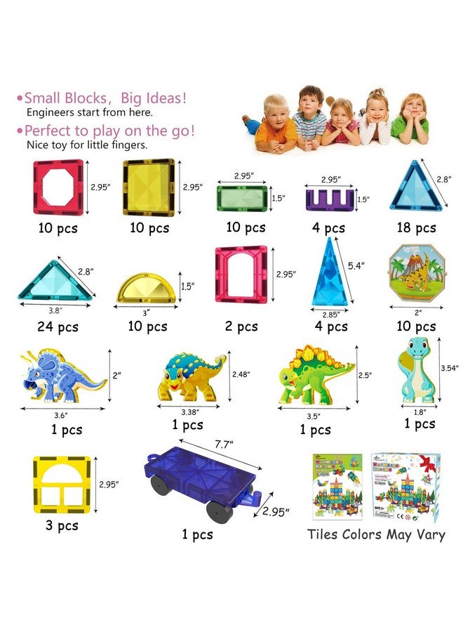 Jasonwell Jasonwell Magnetic Tiles Building Blocks Set for Boys Girls Preschool Educational Magnet Construction Kit Stacking STEM Toys Christmas Birthday Gifts for Kids Toddlers 3 4 5 6 7 8 9 10 + Year Old  - Image 4