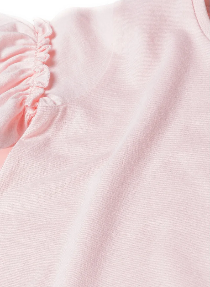 MINOTI Girls T-Shirt with Ruffle Sleeve Detail