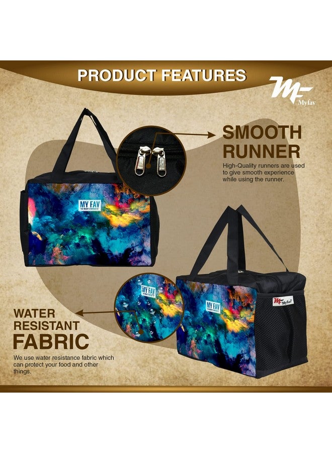 Myfav MY FAV Colorful Insulated Lunch Bag | Lunch Bag for Office Women, Picnic | Leakproof and Water Resistance | Never Fade Digital Print | Pack of 1 - Image 5