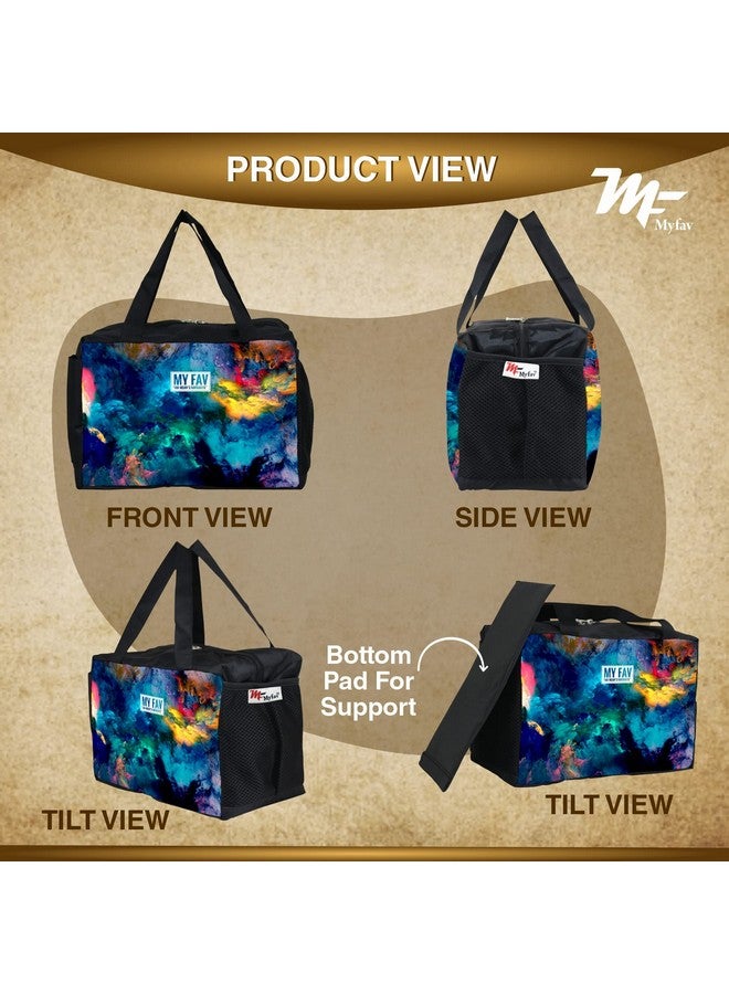 Myfav MY FAV Colorful Insulated Lunch Bag | Lunch Bag for Office Women, Picnic | Leakproof and Water Resistance | Never Fade Digital Print | Pack of 1 - Image 3