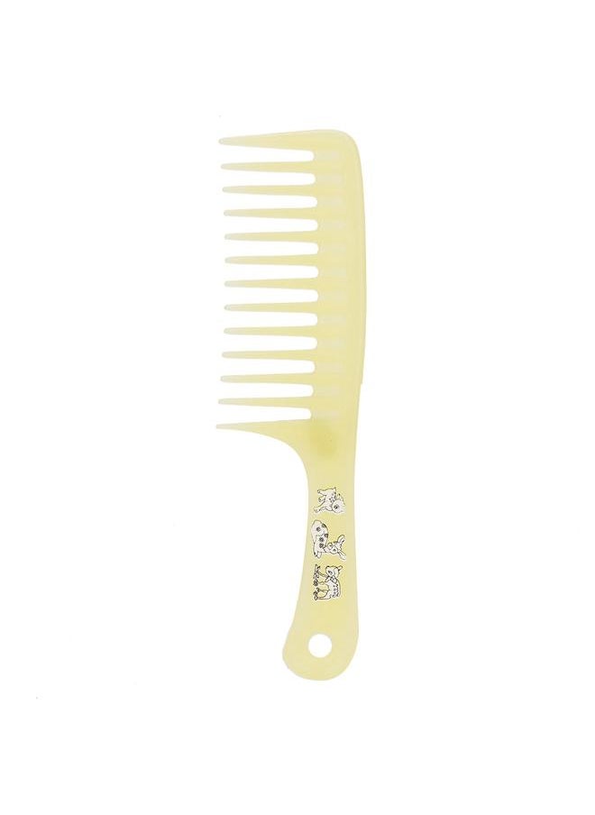 Thoraya Single Row Tooth Hair Massage Comb with Handle Beauty Tools for Dry Wet Curly(Yellow)  - Image 1