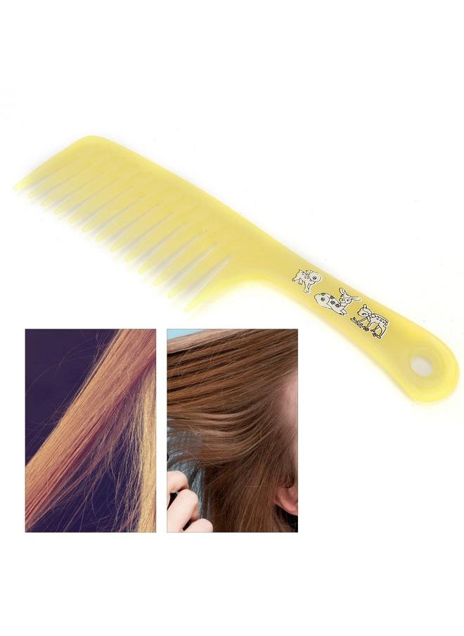 Thoraya Single Row Tooth Hair Massage Comb with Handle Beauty Tools for Dry Wet Curly(Yellow)  - Image 5