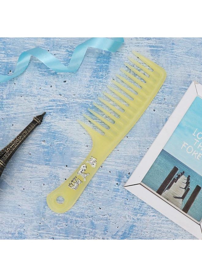 Thoraya Single Row Tooth Hair Massage Comb with Handle Beauty Tools for Dry Wet Curly(Yellow)  - Image 4