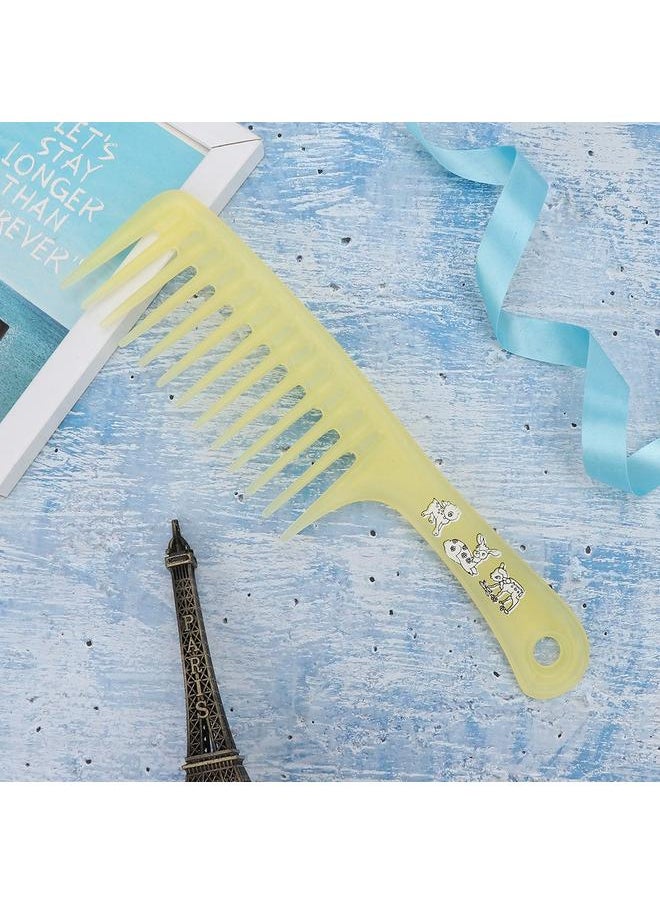 Thoraya Single Row Tooth Hair Massage Comb with Handle Beauty Tools for Dry Wet Curly(Yellow)  - Image 3