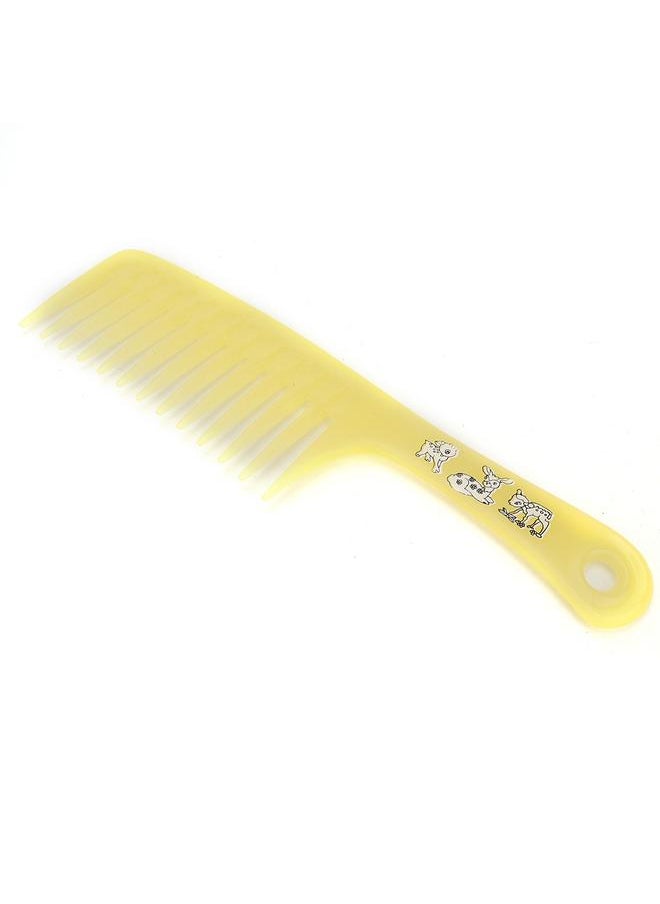 Thoraya Single Row Tooth Hair Massage Comb with Handle Beauty Tools for Dry Wet Curly(Yellow)  - Image 2