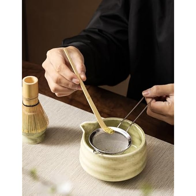 Nekit Matcha Whisk Set Unique Matcha Set  Matcha Bowl Matcha Whisk And Whisk Stand Traditional Tea Scoop The Perfect Ceremony Start Up Set To Prepare An Authentic Cup Of Matcha Green Glaze - Image 4