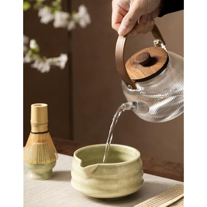 Nekit Matcha Whisk Set Unique Matcha Set  Matcha Bowl Matcha Whisk And Whisk Stand Traditional Tea Scoop The Perfect Ceremony Start Up Set To Prepare An Authentic Cup Of Matcha Green Glaze - Image 5
