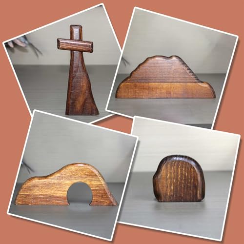 VINAER The Empty Tomb Easter Scene and Cross Decoration, Wooden Empty Tomb Easter Decor Jesus Tomb for Religious Home Office Desktop Decoration - Image 4