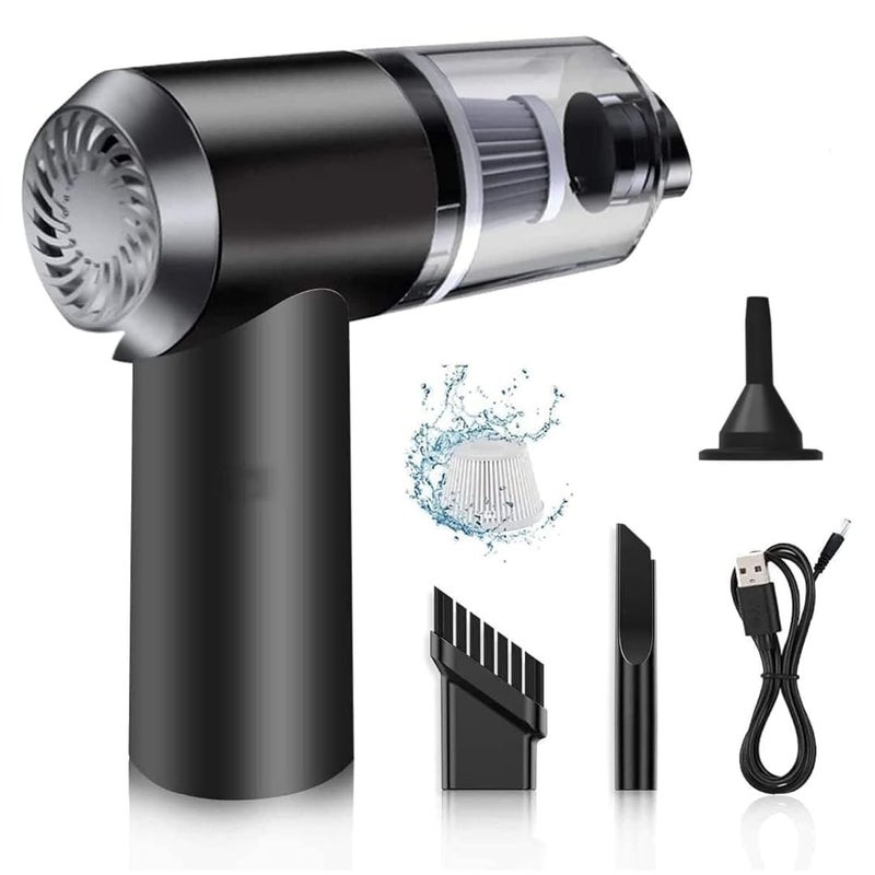 TAPUJI 3IN1 Portable Car Vacuum Cleaner with Blower USB Rechargeable Wireless Handheld Car Vacuum Cleaner Traveling Camping ReusablePortableRechargeable Vacuum with BlowerMulty - Image 1