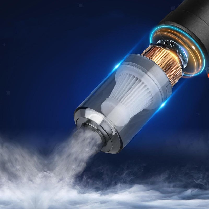 TAPUJI 3IN1 Portable Car Vacuum Cleaner with Blower USB Rechargeable Wireless Handheld Car Vacuum Cleaner Traveling Camping ReusablePortableRechargeable Vacuum with BlowerMulty - Image 3