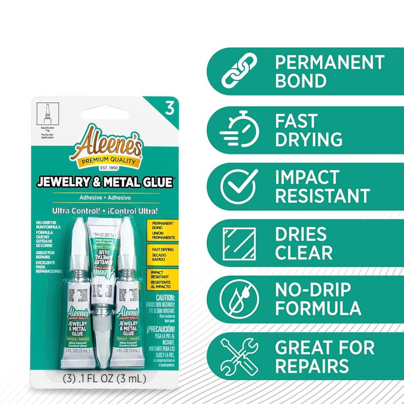 Aleene's Premium Quality Jewelry & Metal Glue - 3 Pack (0.1 FL OZ each) - Image 3