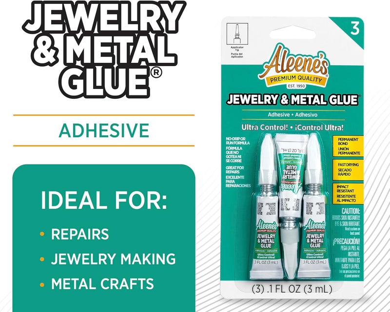 Aleene's Premium Quality Jewelry & Metal Glue - 3 Pack (0.1 FL OZ each) - Image 2