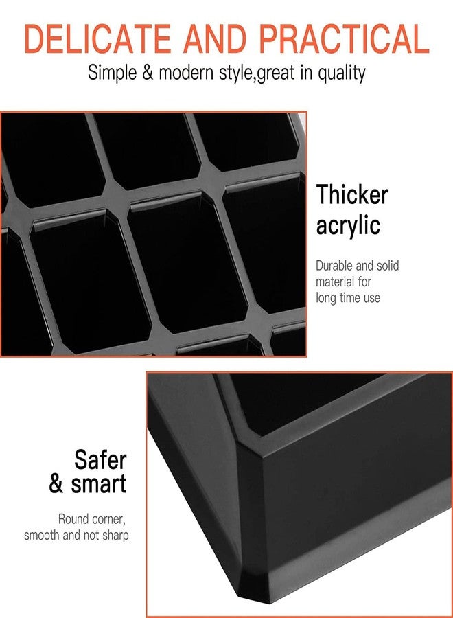 EBOFAB 16 Compartment Cosmetic Organizer Lipstick Holder Makeup Jewelry Box Color - Pure Black - Image 5