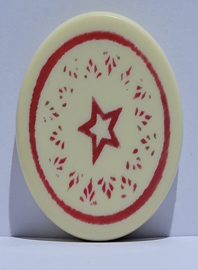 NHD Professional Carrom Striker 910 Ivory, Made of Number 1 Belgian Billiard Ball, Pool Ball Striker, Tournament Striker, Approved Striker, Dimensions 41mm X 8mm, Weight 15 Grams (Red Print) - Image 1