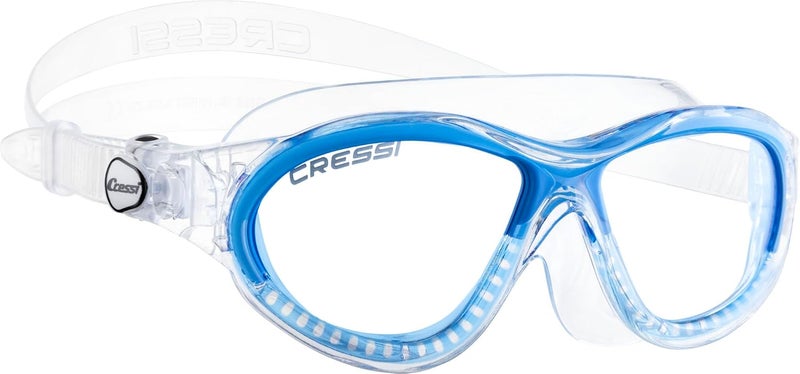 Cressi Mini Cobra Premium Swim Goggles for Kids - Clear/Blue - Image 2