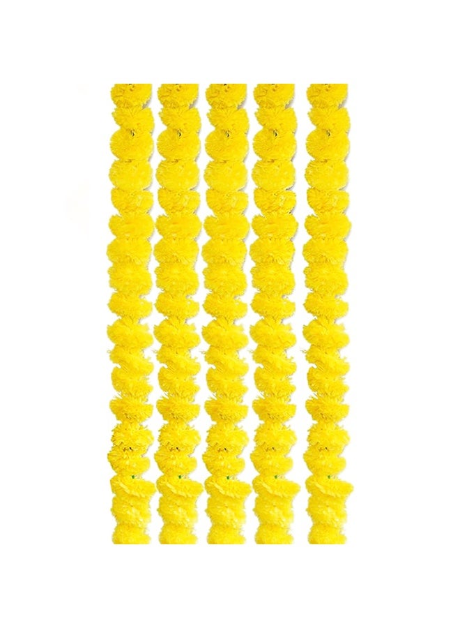 Madhoor Decorative Pompom Latkan Yellowof 5 Pieces 50 Inches