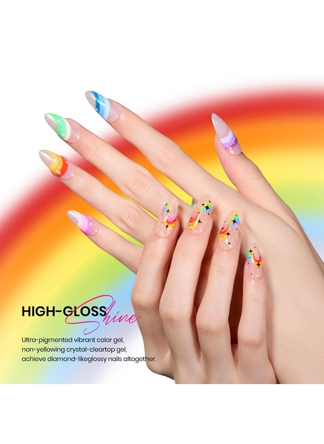 beetles Gel Polish - beetles Gel Polish Nail Set 23 Pcs 20 Colors Rainbow Summer Collection Green Pink Blue Glitter Nude Manicure Kit Valentine's Day Gift for Women with 3Pcs Base Matte & Glossy Top Coat Uv Lamp Needed - Image 1