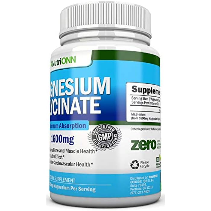 NutriONN Magnesium Glycinate - 1600 mg - 180 Vegan Capsules - Maximum Absorption - Chelate Vegan Supplement - High Bioavailability - Great for Heart Health and Muscle Cramps - Image 5