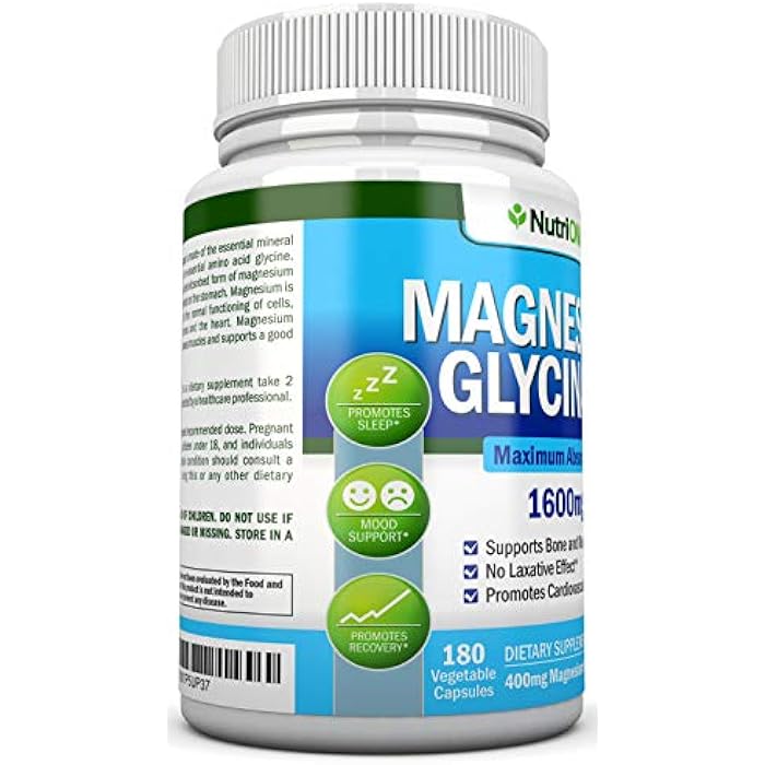 NutriONN Magnesium Glycinate - 1600 mg - 180 Vegan Capsules - Maximum Absorption - Chelate Vegan Supplement - High Bioavailability - Great for Heart Health and Muscle Cramps - Image 4
