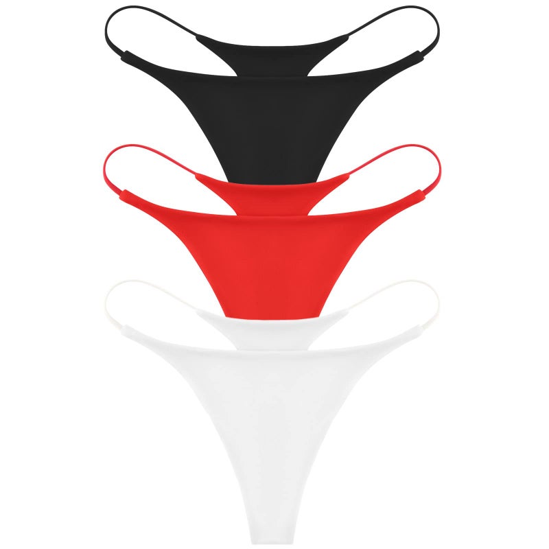 ETAOLINE Women's Thong Bikini Cheeky Bottom Solid G String Panties - Image 1
