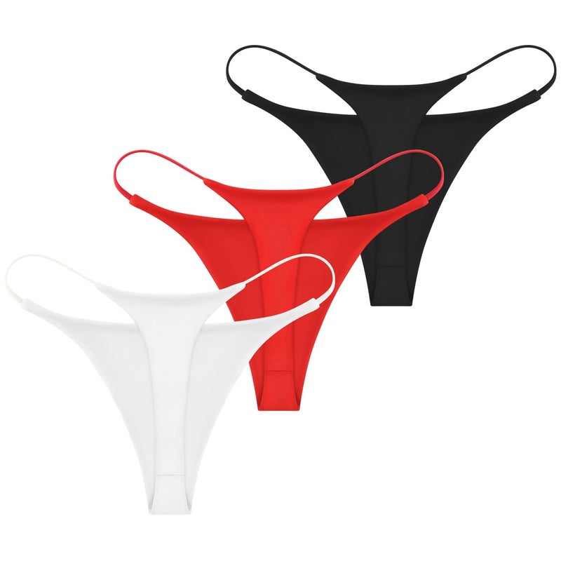 ETAOLINE Women's Thong Bikini Cheeky Bottom Solid G String Panties - Image 2