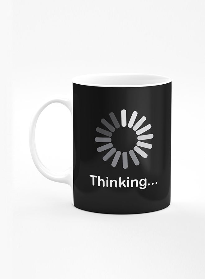 Stylizedd Designer Printed Coffee Mug with Heavy Duty Handle 11oz Ceramic Personalised Gift Mugs Cup [Microwave Safe & Dishwasher Proof] - Thinking - Image 1