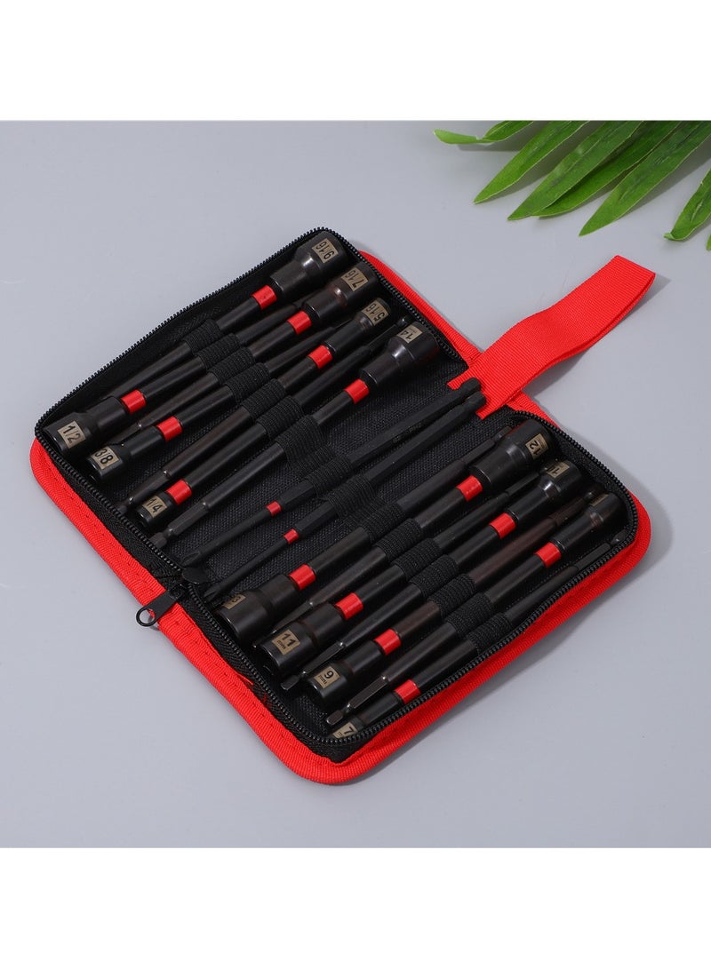 general 16-piece powerful socket set with magnetic electric screwdriver bits, portable home tool set. - Image 1