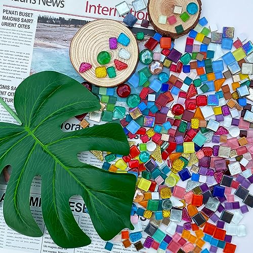 LITMIND 1.1LB Assorted Colors Irregular Crystal Glass Mosaic Tiles - Perfect for Art Crafts, Mosaic Making Projects, Home Decor, and More - Image 2