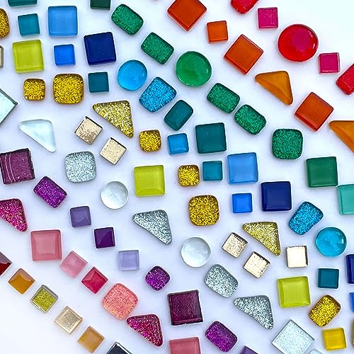 LITMIND 1.1LB Assorted Colors Irregular Crystal Glass Mosaic Tiles - Perfect for Art Crafts, Mosaic Making Projects, Home Decor, and More - Image 3
