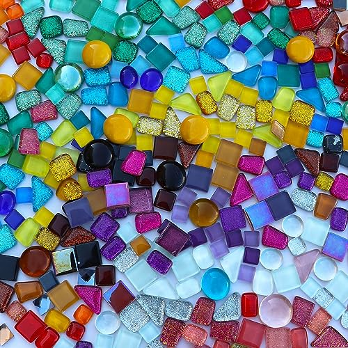 LITMIND 1.1LB Assorted Colors Irregular Crystal Glass Mosaic Tiles - Perfect for Art Crafts, Mosaic Making Projects, Home Decor, and More - Image 4