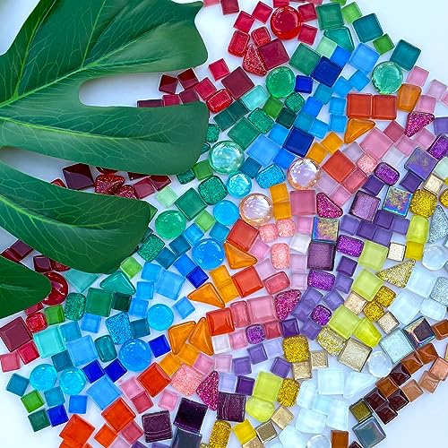 LITMIND 1.1LB Assorted Colors Irregular Crystal Glass Mosaic Tiles - Perfect for Art Crafts, Mosaic Making Projects, Home Decor, and More - Image 5