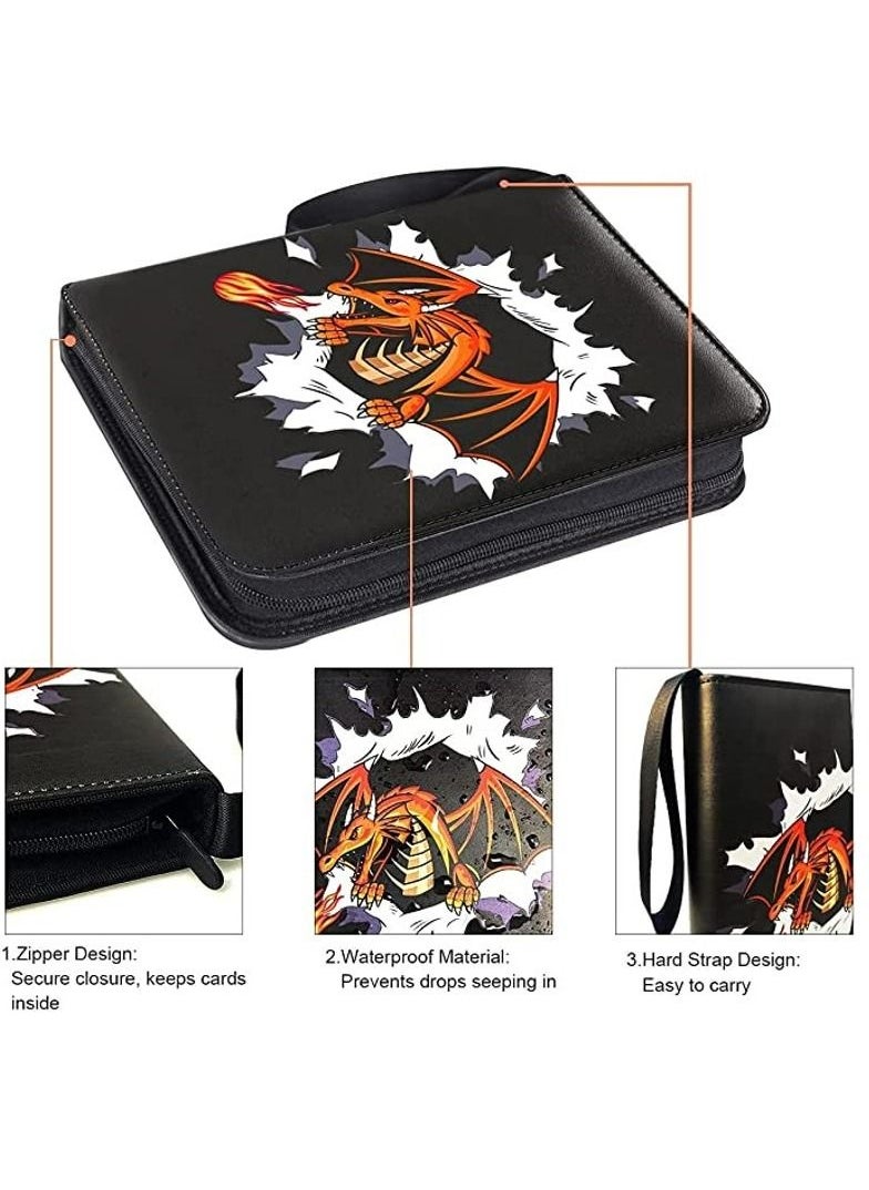 Filly Filly Card Holder Binder Carrying Case for Pokemon Cards Portable Trading Cards Holder Collector Album holder holds 400 Cards with 50 Removable Sheets and 4 Pockets  - Image 3