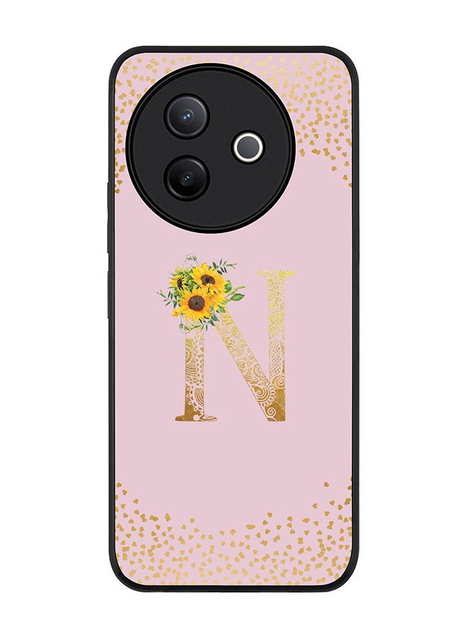 Stylizedd For Vivo Y39 5G / vivo Y300i 5G Case,Slim fit Camera Protection, Shockproof Thin Phone cover  - Custom Floral Monogram - N  (Pink ) - Image 1
