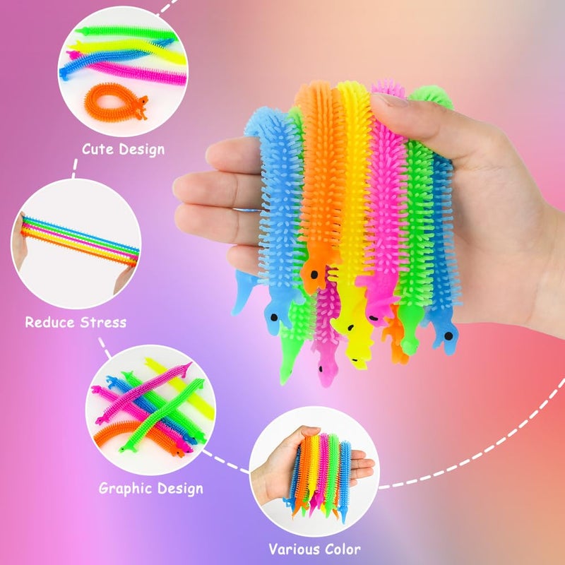 Ainiv Dinosaur Stretchy String Toy, Pack of 10 Stress Relief Toy, Squeeze, Stretchy Strings, Sensory Fidget Toy for Children and Adults with Autism and ADHD Therapy - Image 2
