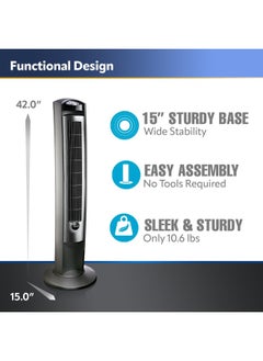 Lasko Oscillating Tower Fan Quiet Fans With Remote For Bedroom Living Room Office Tower Fan With Remote 3 Speed Timer 42 Silver T42951 - pzsku/Z37A22DB766E16480FFAFZ/45/_/1720071821/85c89945-353a-41f6-a7ed-41cfee167c13