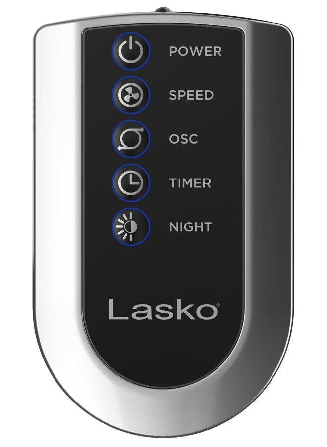 Lasko - Lasko Oscillating Tower Fan Quiet Fans With Remote For Bedroom Living Room Office Tower Fan With Remote 3 Speed Timer 42 Silver T42951 - Image 1