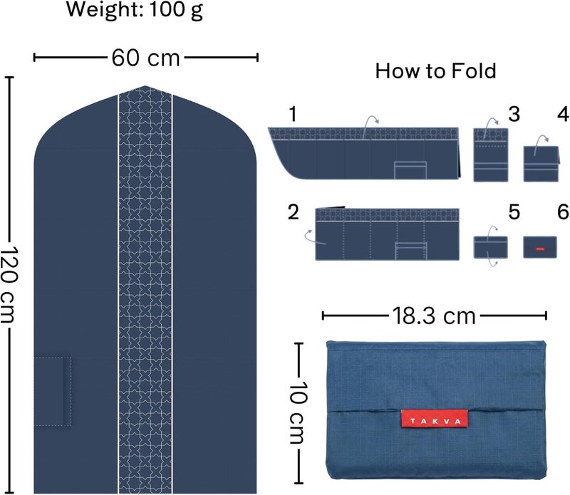 TAKVA The Pocket Sejadah™ | Portable Foldable Travel Prayer Mat, Waterproof, Ramadan/Eid Gift, Perfect Muslim Gift, Pocket Size (Design in Japan, Made in Turkey) - Image 2