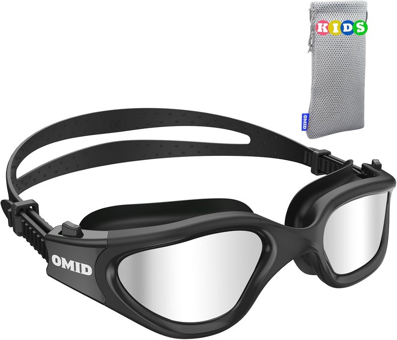 OMID Kids Swim Goggles, P2mini Polarized Swimming Goggles Comfortable for Age 6-14 - Image 1
