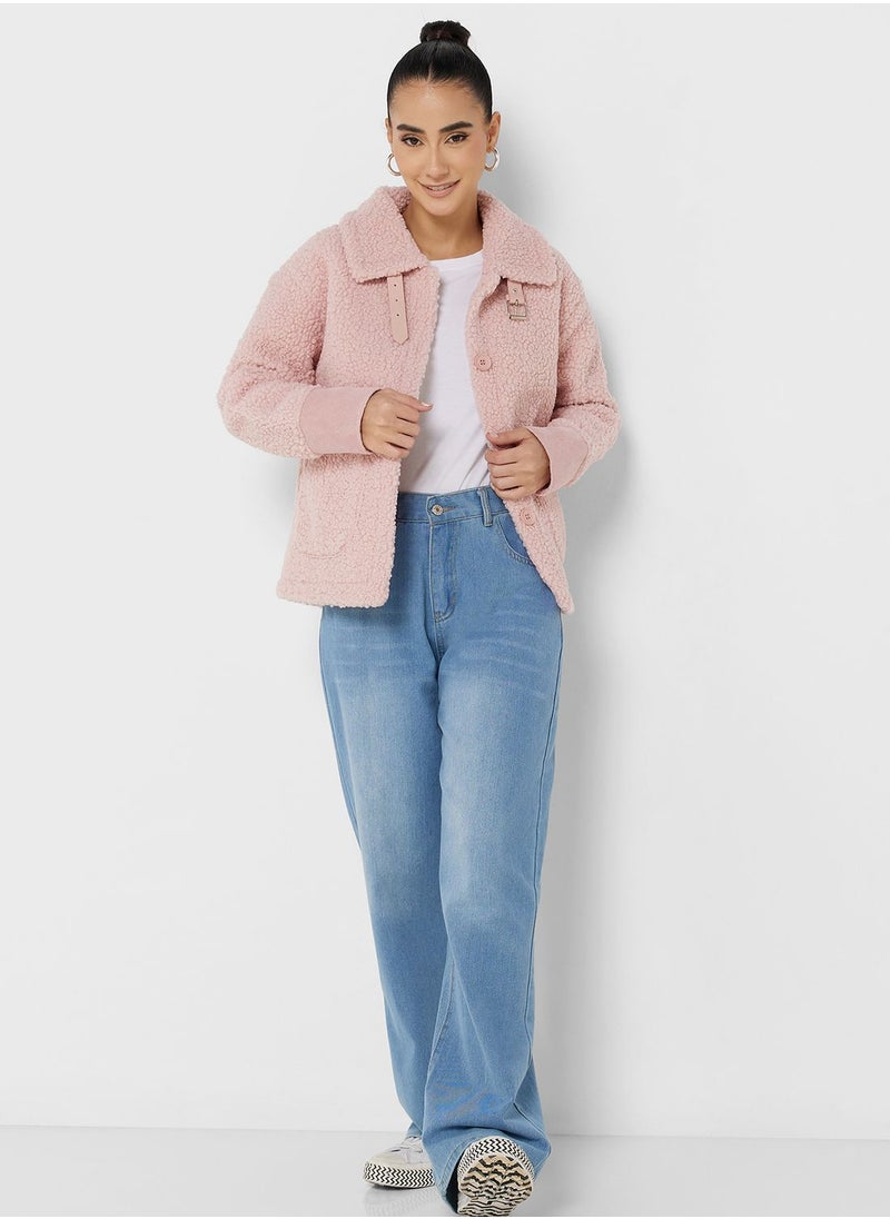 Ginger - Button Down Borg Jacket - Image 1