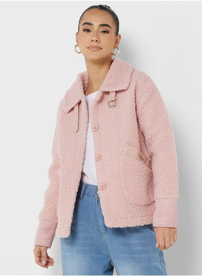 Ginger - Button Down Borg Jacket - Image 1