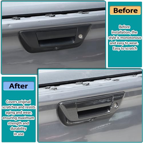 Hudiriy Car Door Handle Cover Decorative Compatible with Nissan Titan 20162023 Tailgate Handle Frame Sticker Interior AccessoriesABSCarbon Fiber Pattern - Image 3