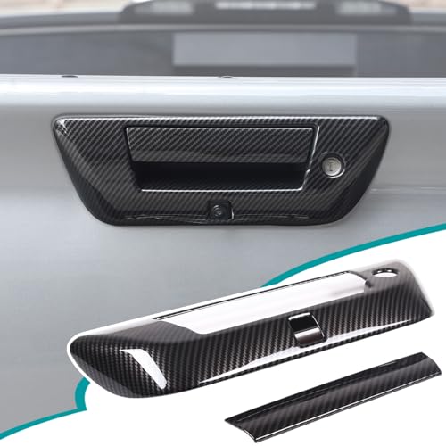 Hudiriy Car Door Handle Cover Decorative Compatible with Nissan Titan 20162023 Tailgate Handle Frame Sticker Interior AccessoriesABSCarbon Fiber Pattern - Image 1