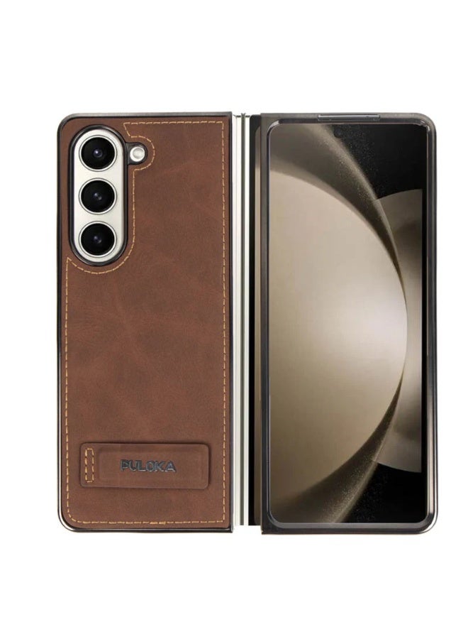 بولوكا حافظة جلدية مصنوعة يدويًا من متوافق مع هاتف Samsung Z Fold 5 - Image 1