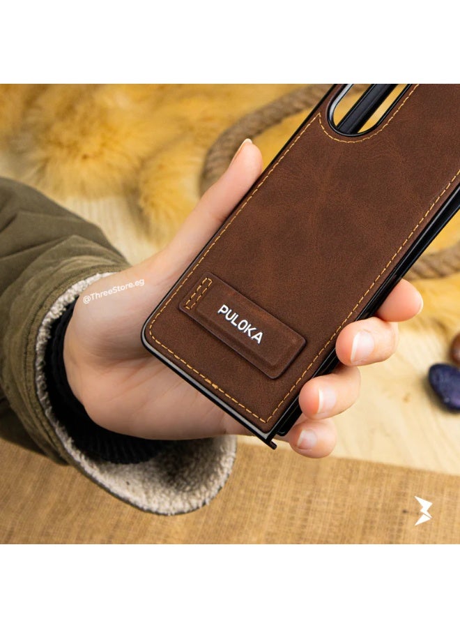 بولوكا حافظة جلدية مصنوعة يدويًا من متوافق مع هاتف Samsung Z Fold 5 - Image 3